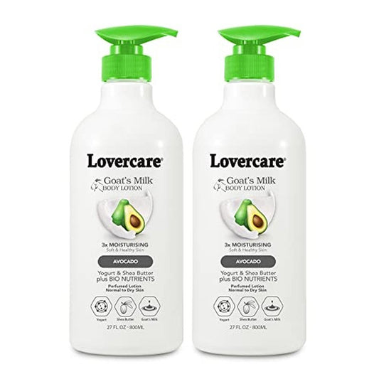 Lovercare Goat Milk Body Lotion for Dry Skin 27.05 oz Avocado (800ml) - Pack of 2¡¦