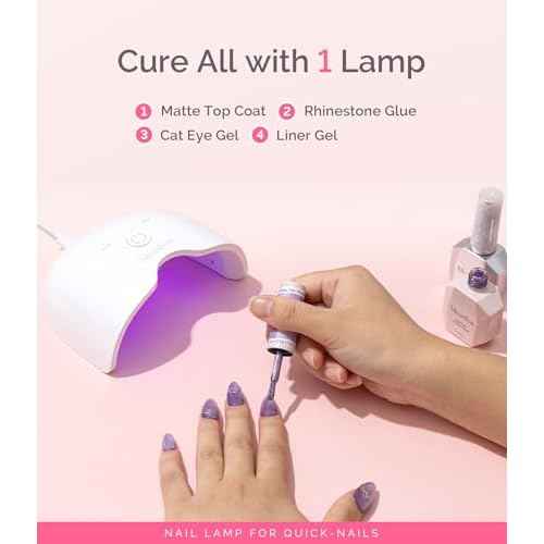 MelodySusie UV Nail Lamp, ART06F UV Light for Gel Nails, Nail Dryer with 2 Timer, Fast Curing Gel Nail Polish Nail Art Tools for Desk and Handheld use, Starter-Friendly Mini Manicure Accessories-White