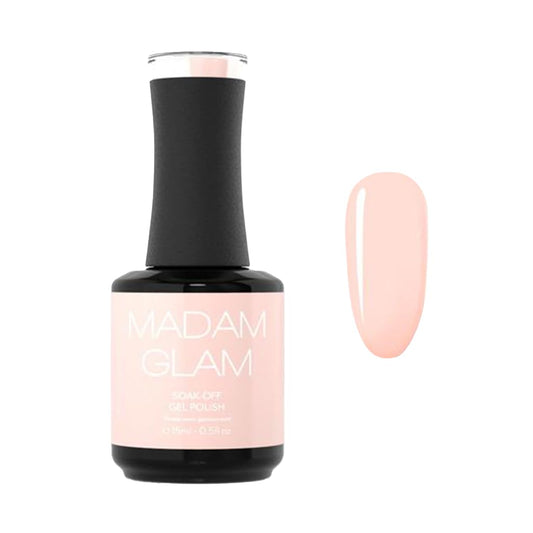 Madam Glam - Rosy Nude Gel Polish 15ml 0.5 fl/oz - Professional Nail Care - UV/LED Lamp - Long-Lasting, Vegan - Creme Formula