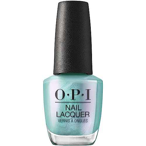 OPI Nail Lacquer Nail Polish | Opaque Light Blue Green Shimmer Chip Resistant Nail Polish | Fast Drying, Streak Free