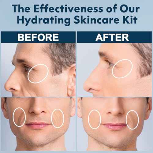 Skin Care for Men,Mens Anti-aging Skin Care Kit for Tigten,Firm & Hydrate Skin Facial Care Kit W/Retinol,Hyaluronic Acid,Men Christmas Brithday Fathers Valentines Gifts for Him Boyfriend Dad Husband