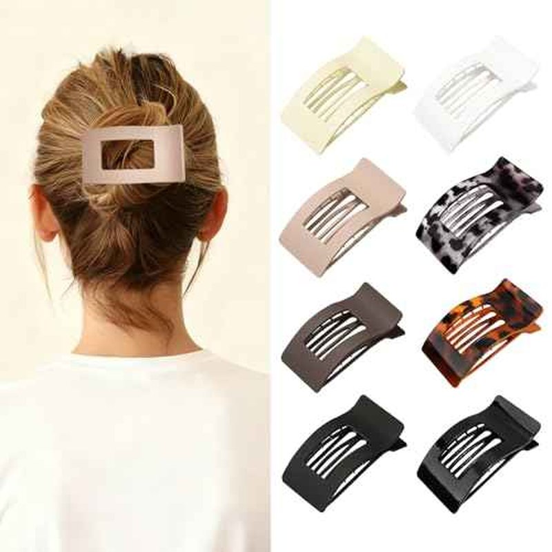 8 Pack Hair Clips for Women and Girls, Matte Non-Slip Large Claw Clips, Strong Hold for Hair Accessories, Multi-functional without Pressure Marks French Barrette Hairclips for Thick&Thin Hair