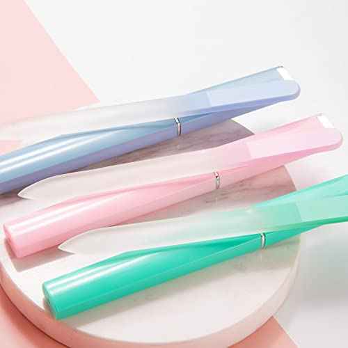 Glass Nail File 3 Pack for Natural Nails, Crystal Fingernail Files with Case Etched Nail Filer Professional Nail File Glass Lima de u?as, Unique Christmas Gifts Stocking Stuffers for Women Adults