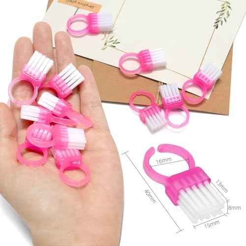 Nail Brush Rings SHEERBLISS Mini Nail Brushes 20pcs Hand Fingernail Brush Cleaner Scrubbing Kit Pedicure for Toes and Nails
