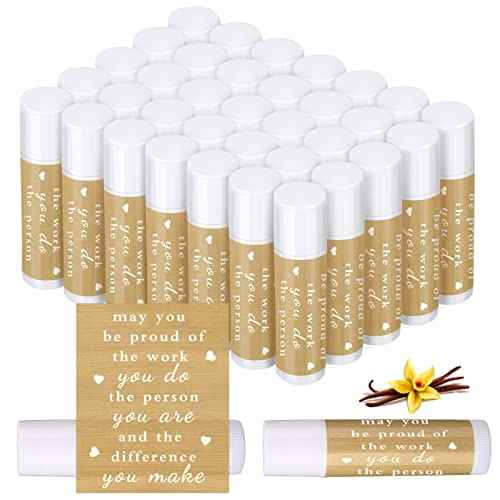 Demissle 100 Pcs Thank You Lip Balm Appreciation Gifts Bulk Inspirational You're the Balm Vanilla Ingredients Lips Care for Thanksgiving Christmas Appreciation Favor Employee Coworker Volunteer