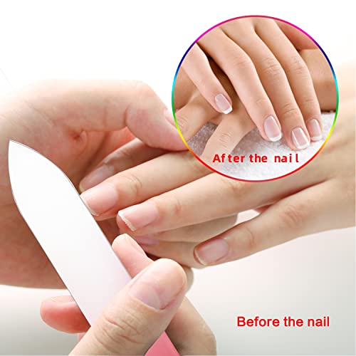 6 Pcs Glass Nail File Set, Providing Salon-Like Results from The Comfort of Your Home£¬Specially Crafted for Natural Nail Enthusiasts(Pink 6 pcs)