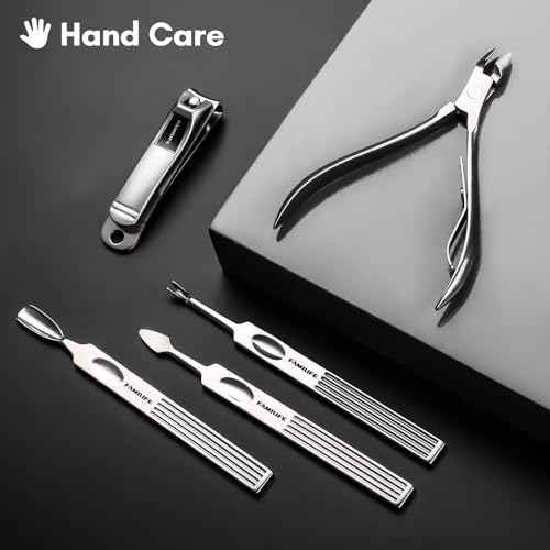 FAMILIFE Manicure Set, Professional Manicure Kit Nail Clippers Set 11 in 1 Stainless Steel Pedicure Tools Nail Kit Men Grooming Tool with Portable Brown Leather Travel Case Luxury Gifts for Him