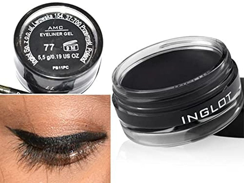 Inglot AMC Eyeliner Gel 77 - Long-Lasting Waterproof Formula | Precision Brush Included