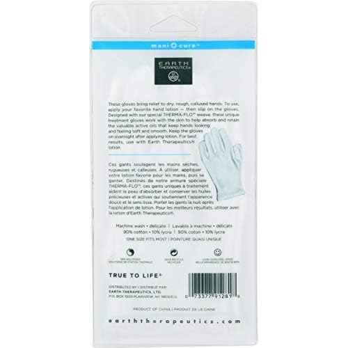 Earth Therapeutics Moisturizing Hand Gloves Solid Color - White (1 Pair)