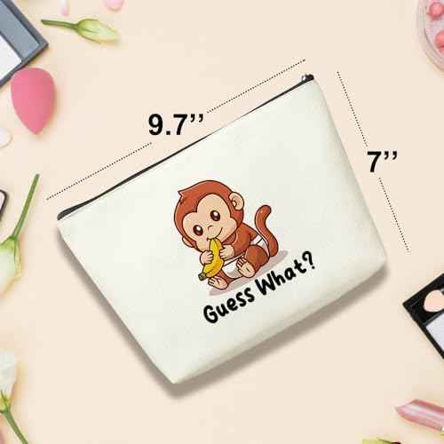 Funny Cute Makeup Bag Monkey Gifts for Girls Monkey Supplies Accessories Cosmetic Bag for Women Girls Daughter Animal Lovers Sister Best Friends Pet Coworker Graduation Mothers Day Christmas Birthday
