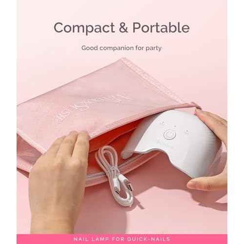 MelodySusie UV Nail Lamp, ART06F UV Light for Gel Nails, Nail Dryer with 2 Timer, Fast Curing Gel Nail Polish Nail Art Tools for Desk and Handheld use, Starter-Friendly Mini Manicure Accessories-White