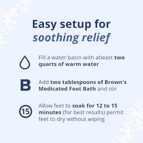 Brown's Original Medicated Foot Bath Soothing Relief for Corns, Calluses, Bunions & Odor ? Exfoliating Foot Soak for Dry, Soft Feet (8oz)