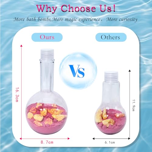 Bath Bomb Potion for Kids, Bath Science Kits 4+4Pack for Foam Fizzies & Bubble, Boys Girls Ages 4-12, Nontoxic & Safe Fun Magic Bubble Bath Kit Toddler Gifts for Halloween, Christmas, Birthday