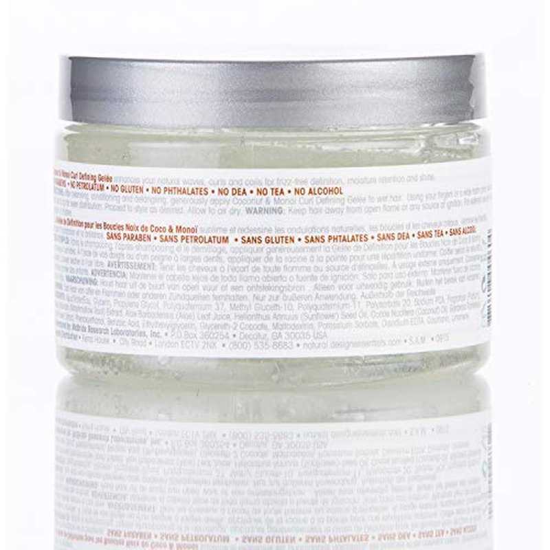 Natural Coconut & Monoi Curl Defining Gelée - Lightweight Frizz Control for Curly & Coily Hair | 12 oz