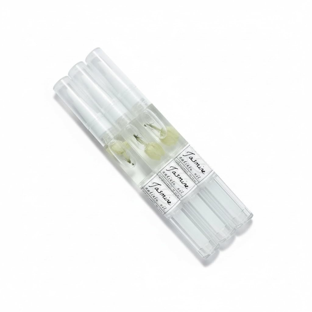 Greenmade goods Jasmine Cuticle Oil Trio Professional Manicure and Pedicure Set- Nourishes, Strengthens, Protects (Pack of 3)