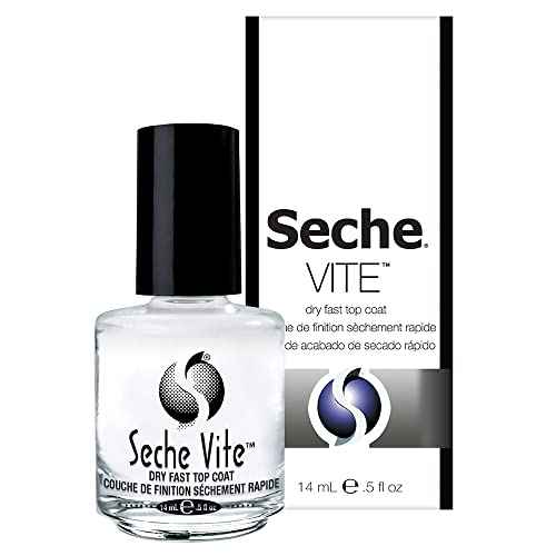 Seche Vite Dry Fast Top Coat Nail Polish - Quick Dry, Long Lasting, Clear Nail Polish, Made in the USA, 0.5 fl oz