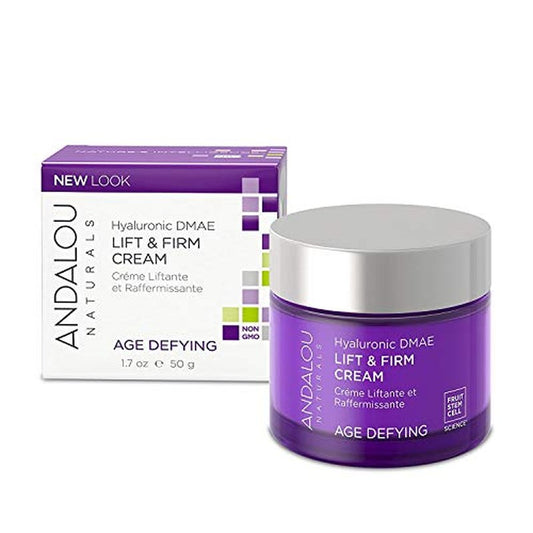 Andalou Naturals Hyaluronic DMAE Lift and Firm Cream, 1.7 Ounce (Pack of 2)
