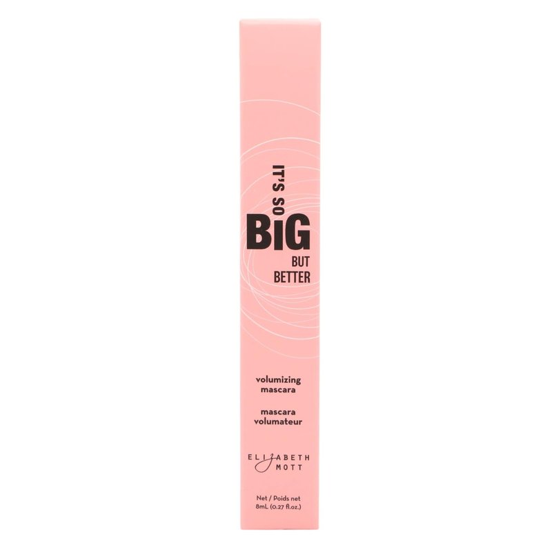Elizabeth Mott Black Volumizing Mascara – Smudge-Proof, Lengthening Fiber Formula, Hourglass Wand – Clump-Free, Water-Resistant & Cruelty-Free – Safe for Lash Extensions, Long-Lasting, Full-Size 8ml