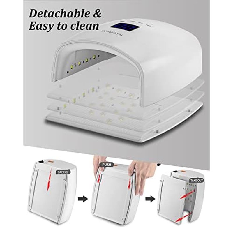 UV LED Nail Lamp, Cordless Gel Polish Dryer for Professional Gel Manicures - White