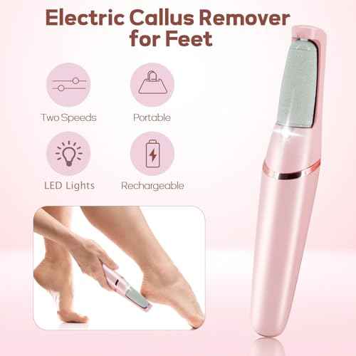 Callus Remover for Feet, ZABOUL Electric Foot Callus Remover Rechargeable Pedicure Tools Smooth Pedicure Wand Electronic Foot File, Feet Care for Removes Dry Hard & Dead Skin Ideal Gift