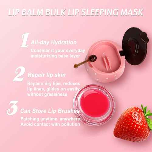 9 PCS Bee Lip Balm Lip Mask Honey Pot, Honey Lip Balm Bulk Lip Sleeping Mask Nourishing Overnight Lip Treatment, Lip Moisturizer Balm with Stick, Hydrating & Preventing Dry, Cracked Lips, Lip Scrubs
