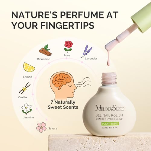 MelodySusie Plant Based Gel Nail Polish Set,Autumn and Winter Dark Colors,Hema Free,Soak Off UV LED Gel Polish Nail Art Manicure Salon DIY at Home 8Pcs 10ml/0.34 fl oz