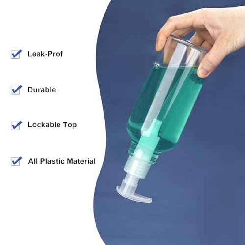 Plastic Soap Dispenser Empty Pump Bottles 16.9oz 2 Pack Refillable Liquid Hand Soap Bottle with Leak-Proof Pump for Kitchen, Bathroom, Office Clear