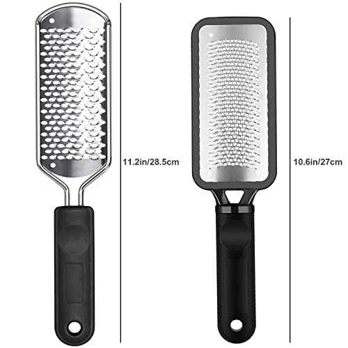 Pedicure Foot File - 2Pcs Stainless Steel Colossal Foot Rasp, Dead Skin Remover for Feet, Professional Pedicure Tools Washable and Reusable