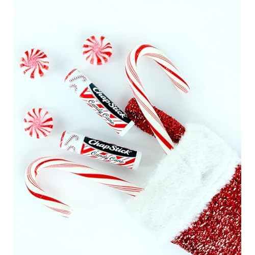 ChapStick Bulk Lip Balm, Candy Cane, 12-Pack ? Fresh & Minty Lip Moisturizer, Stocking Stuffer, 0.15 Oz Ea