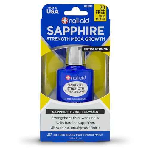 Nail-Aid Sapphire Strengthener & Mega Growth Treatment - Clear, 0.55 Fl Oz