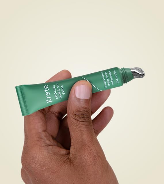 KRETE Cooling Under-Eye Stick | Liposomal Caffeine & Tripeptide-5 Formula for Dark Circles & Puffiness - 15ml