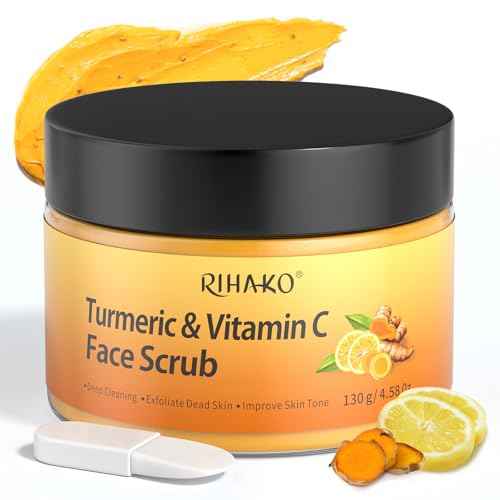 Turmeric Vitamin C Face Scrub-Turmeric Microdermabrasion Exfoliating Facial Scrub Vitamin C Face Exfoliator