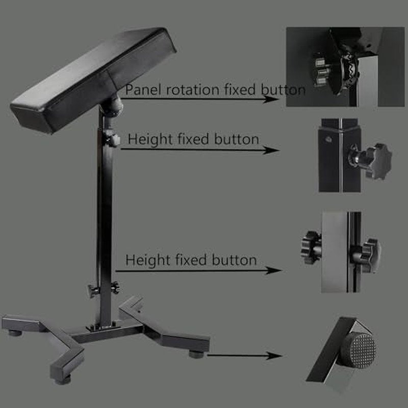 Tattoo Arm Rest, Tattoo Chair for client, Tattoo Armrest Stand, Four-corner base Stability Strongly, Adjustable Height, Thicken Soft Sponge Pad, Foldable Arm Rest