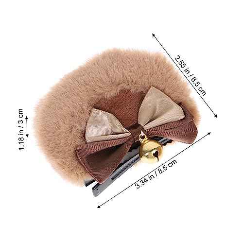 FRCOLOR 2 Pairs Bear Ear Hair Clips - Cute Women's Barrettes & Animal Ears Headband - Kawaii Anime Hair Accessories