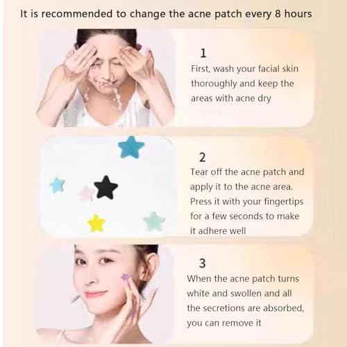 Star Pimple Patches for Face w/Hydrocolloid, Salicylic Acid &Tea essential oil 240 Patches, Hydrocolloid Acne Patch,-03