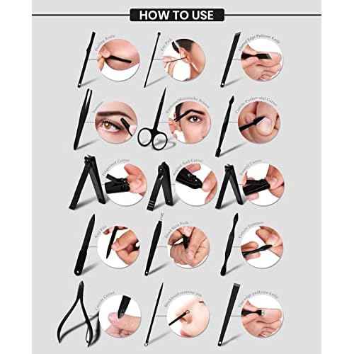 Utopia Care Nail Clippers Professional Nail Kit or Manicure Kit for Women and Men, Stocking Stuffers or Groomsmen Gifts 16Pcs Pedicure Set for Fingernail, Toenail Clippers with Travel Case