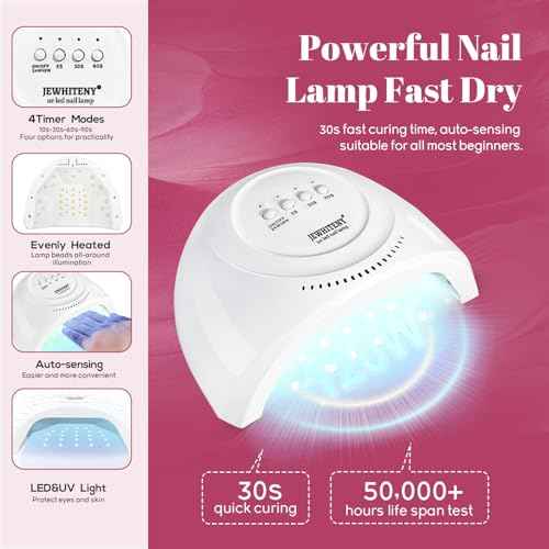 JEWHITENY 45PCS Gel Nail Polish Kit with U V Light LED Nail Lamp 40 Colors Set Manicure Nail Gel Kit