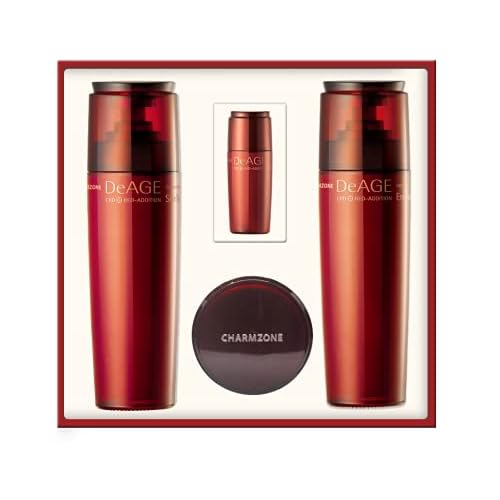 CHARMZONE DeAge Red Addition Korean Skincare Set of 3 ? Anti-Aging Red Wine Face Care with Toning Water, Emulsion & Cream ? Hydrating, Nourishing, Gift-Ready (10.98 fl. oz)