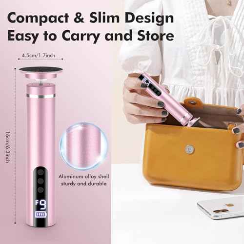 2 in 1 Electric Foot Callus Remover & Nail File Cordless, 16000RPM Professional Pedicure Tools for Feet Dead & Cracked Skin, Rechargeable 9 Speed Adjustable Foot Sander, Christmas Gifts for Women/Mom