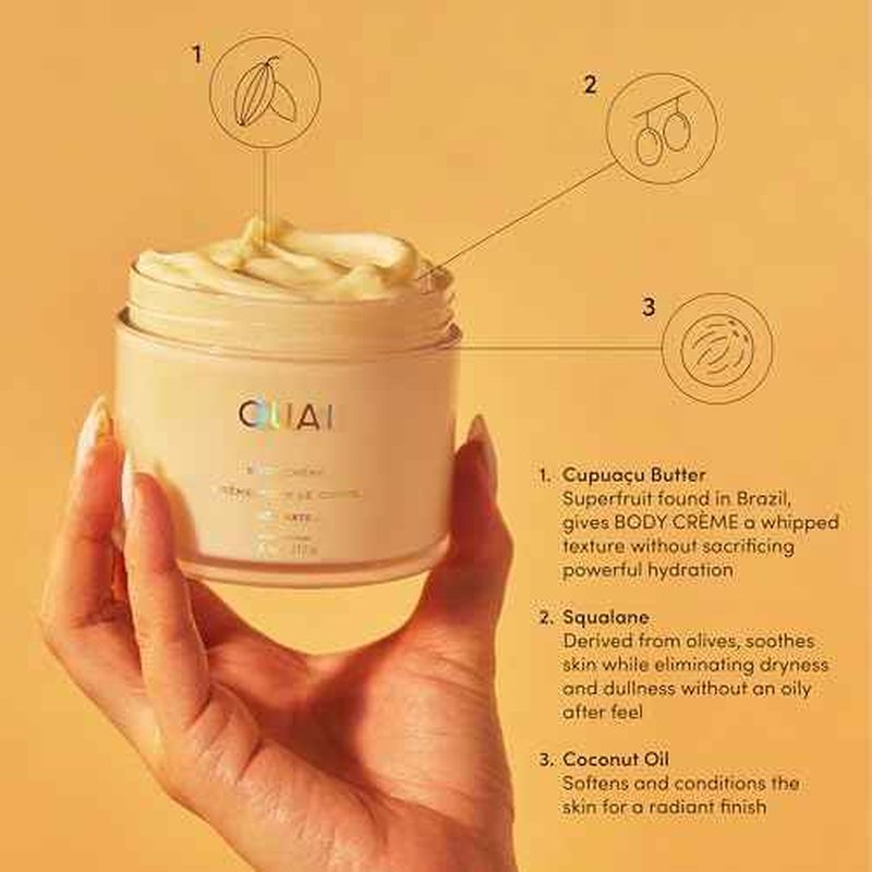 OUAI St. Barts Hair & Body Gift Set - Tropical-Scented Body Care for Women & Men - Includes Full Size Hydrating Body Cream & Deluxe Hair and Body Mist (2 Count)