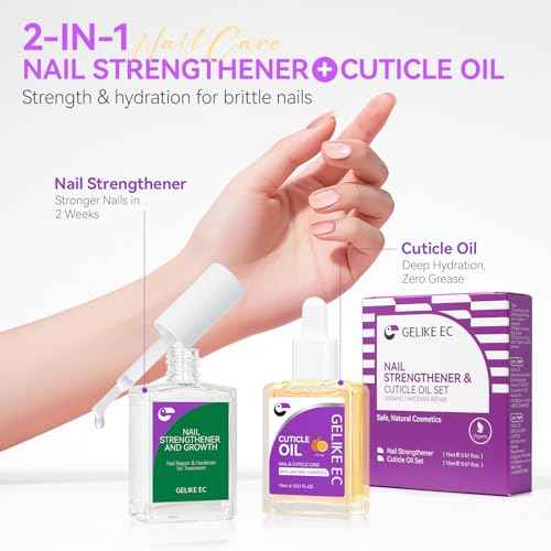 Nail Growth Treatment and Cuticle Oil: Orange & Clear (15ml) - Protein Nail Hardener for Weak Nails - Vitamin E Enriched - Fast Growth & Repair - Salon & Home Use