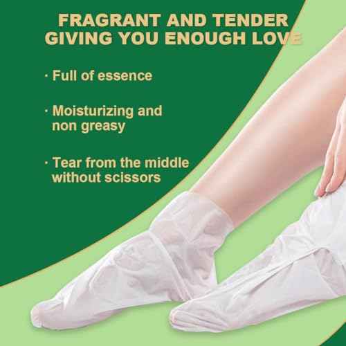 SULADEC Moisturizing Foot Mask with Shea Butter and Goat Milk, Hydrating Foot Masks for Dry Cracked Feet, Dry Skin Moisturizer for Soft and Smooth Touch Feet - Men Women - 5 Pairs