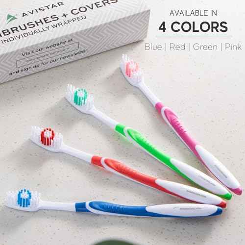 104 Pack Bulk Toothbrushes w/Cover Caps, Individually Wrapped Disposable Travel Toothbrush, Value Size, Long Lasting 3+ Months, Med-Soft Manual Teeth Brush Bristles - Pink