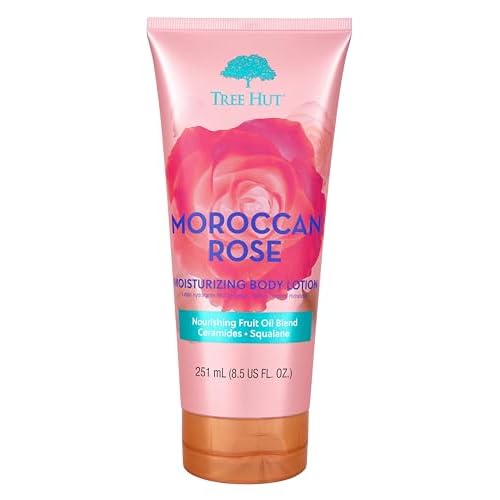 Tree Hut Moroccan Rose Moisturizing Body Lotion | Ceramide and Squalene Formula Helps Protect Skin | Long-lasting Hydration Leaves Skin Feeling Soft & Moisturized | 8.5 fl oz.