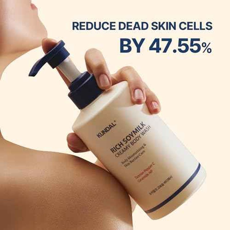 KUNDAL Soymilk Body Wash & Body Cream Set, Moisturizing Body Care with Ceramides, Hydrating Skincare Duo for Dry Skin, Mellow Vanilla Scent (16.9 fl oz + 6.76 fl oz), Stocking Stuffers
