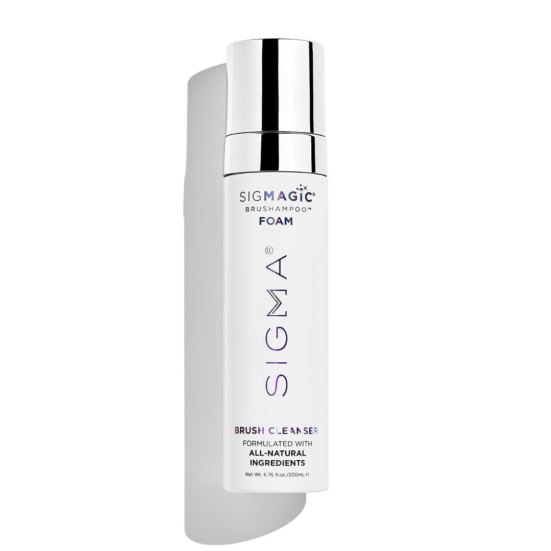 Sigma Beauty Sigmagic Foam Makeup Brush Shampoo – Makeup Brush Cleaner Solution with Professional Grade Formula to Remove Makeup Residue and Build Up on Brushes & Sponges (6.76 FL Oz)