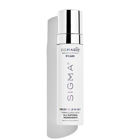 Sigma Beauty Sigmagic Foam Makeup Brush Shampoo – Makeup Brush Cleaner Solution with Professional Grade Formula to Remove Makeup Residue and Build Up on Brushes & Sponges (6.76 FL Oz)