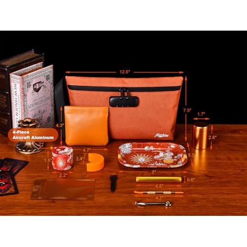 Storage Bag with Combination Lock Large Cosmetic Organizer Container Medicine Lock Case with Accessories