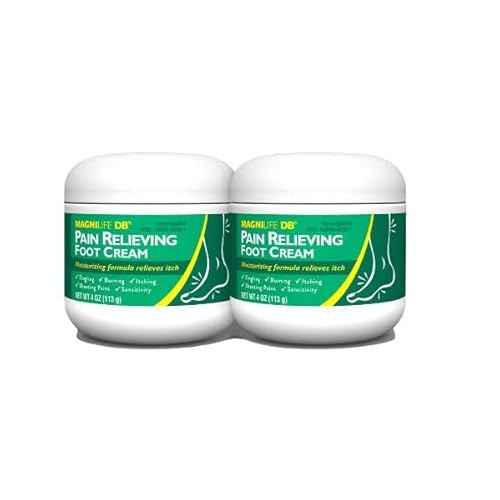 MagniLife DB Pain Relieving Foot Cream, Calming Relief for Burning, Tingling, Shooting & Stabbing Foot Pain, Moisturizing Foot Cream Suitable for Diabetic and Sensitive Skin - 2 Packs of 4 oz Jars