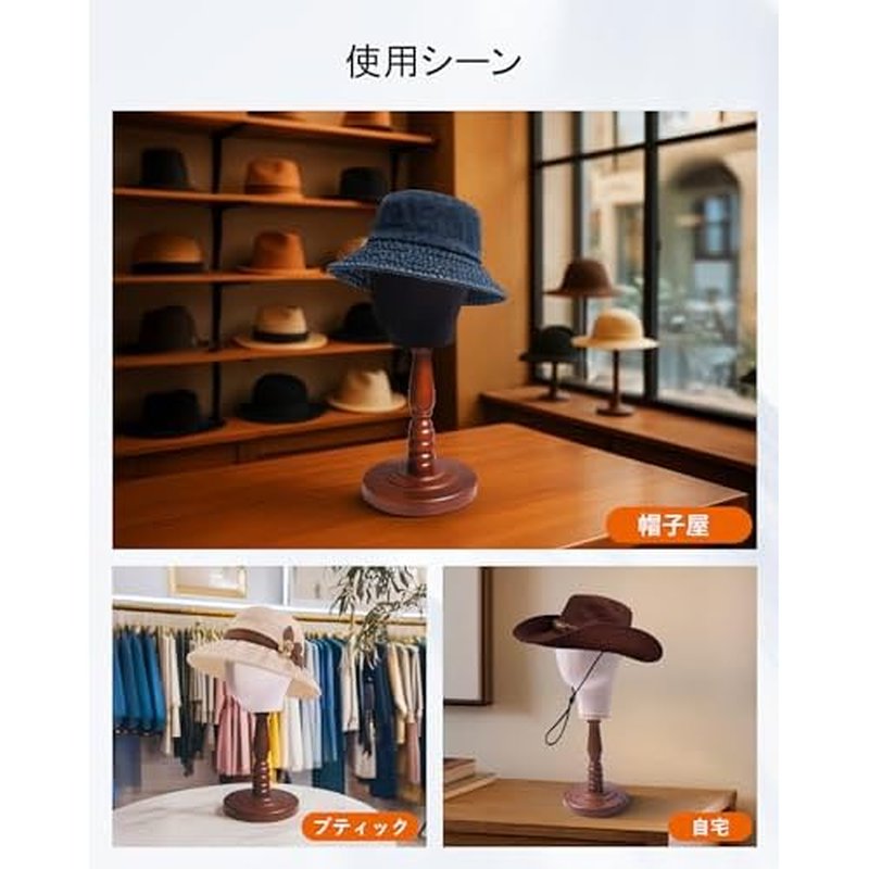 UnPinnable Canvas Mannequin Head Wig Head Stand Mannequin Head Hat Display Wig Head Hat Racks Standing Wig Holder Fabric Mannequin Head Stand for Wigs, Hats, Caps, Headdress, Canvas Dome+Wood Base